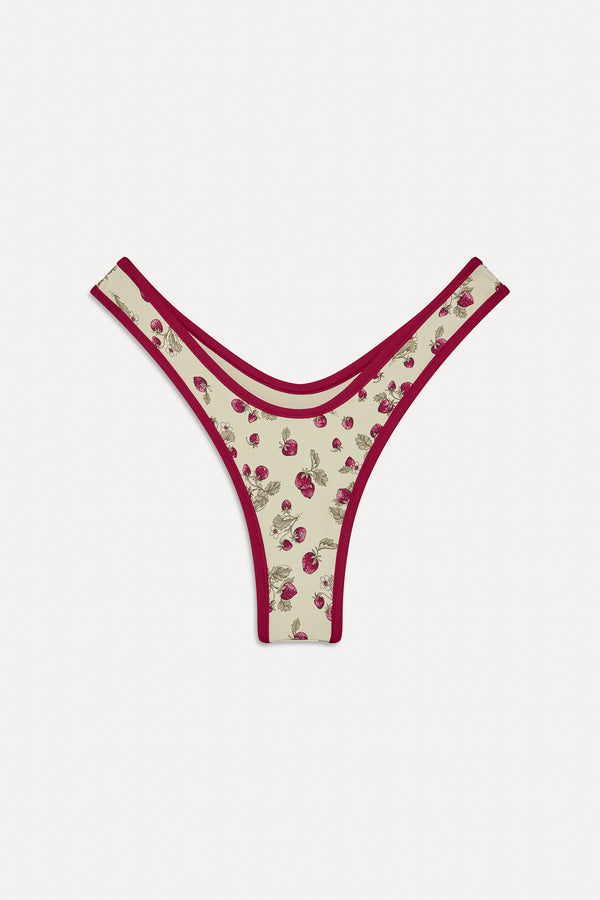 Frankies Bikinis Full Moon Micro Bikini Bottom Strawberry Field