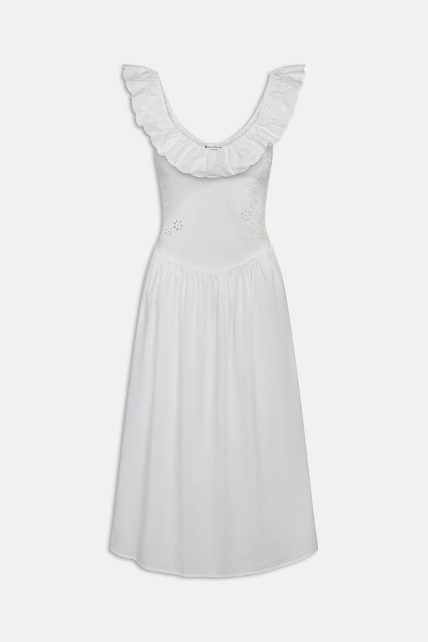 Frankies Bikinis Georgia Cotton Embroidered Midi Dress Angel's Meadow