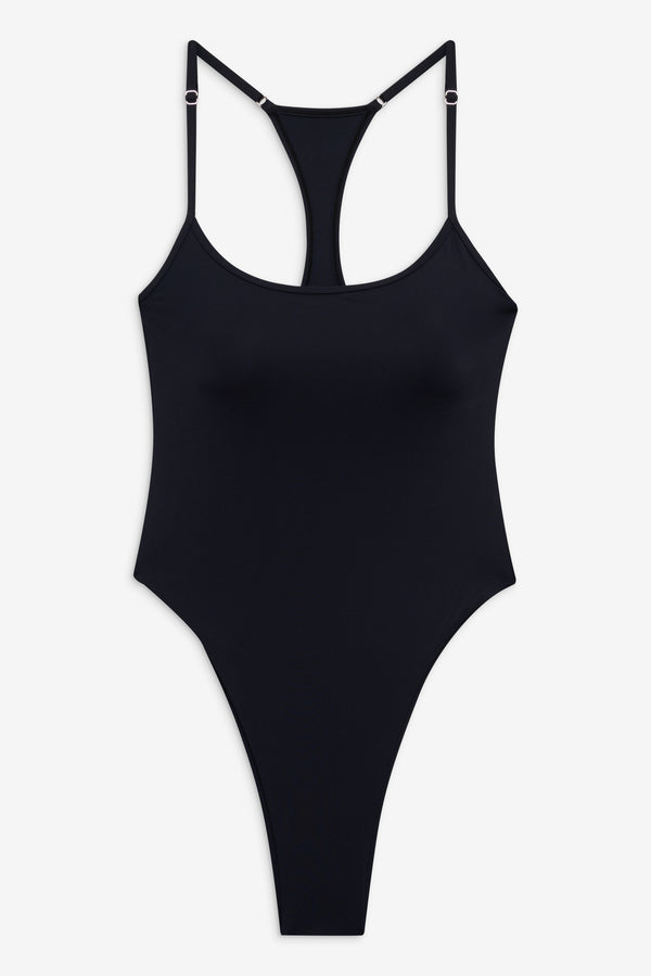 Frankies Bikinis Getaway Cheeky One Piece Swimsuit Black