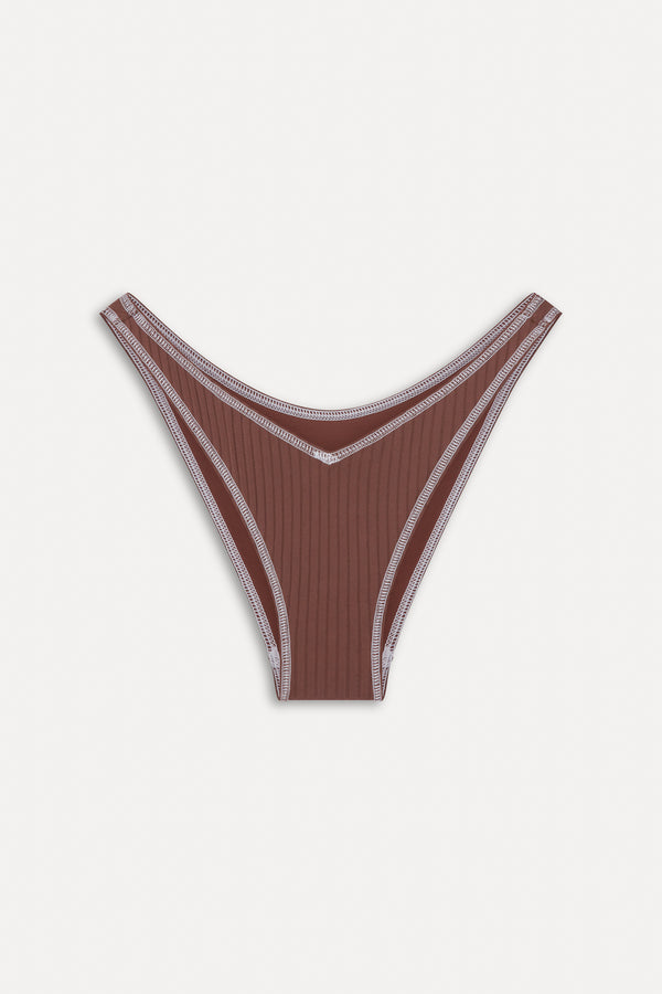 Frankies Bikinis Harper Cheeky Bikini Bottom Brown Sugar