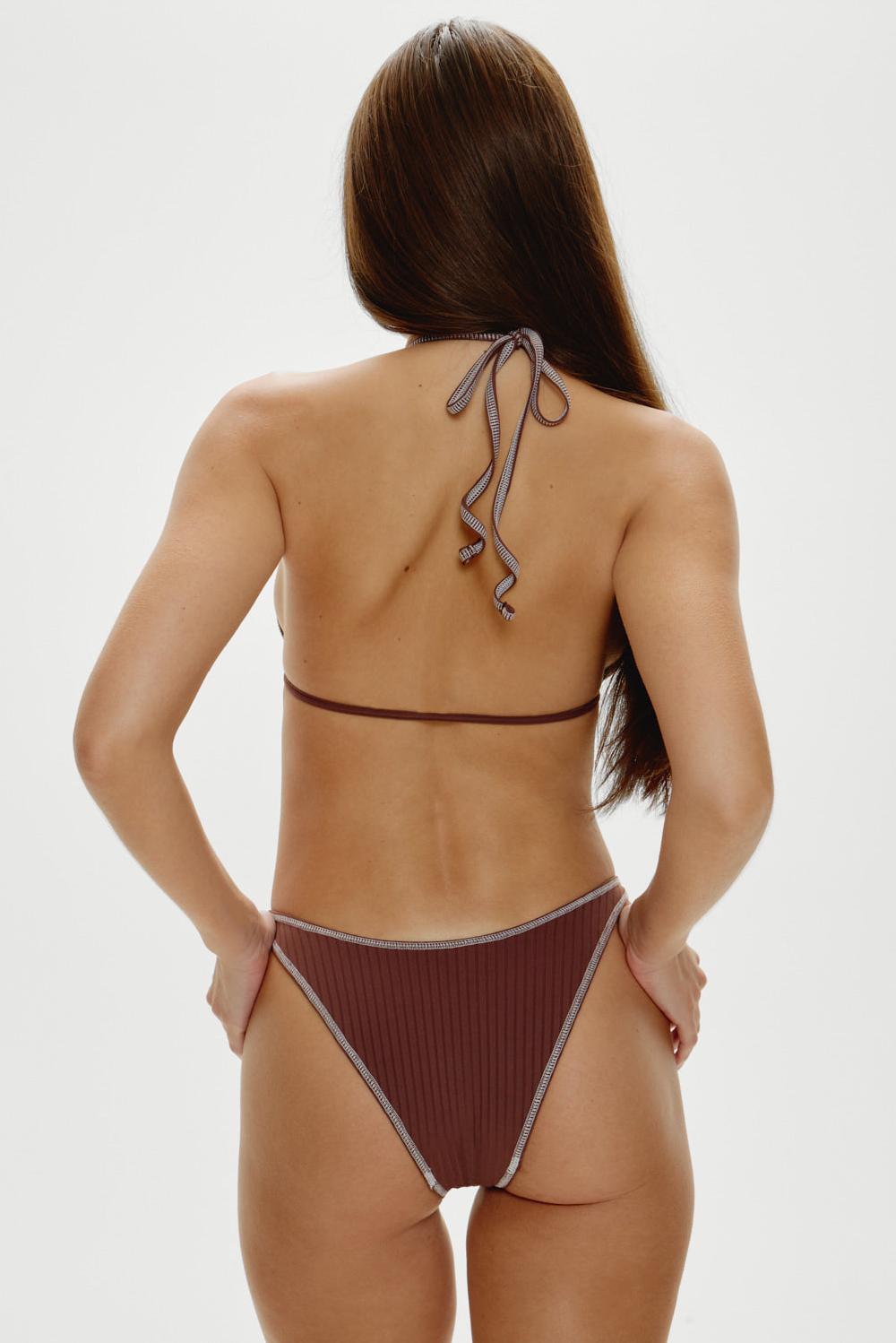 frankies bikinis Harper Cheeky Bikini Bottom Brown Sugar