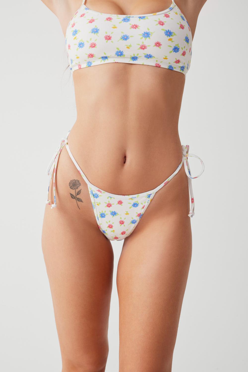 frankies bikinis Hazel Floral Skimpy Bikini Bottom Water Blossom