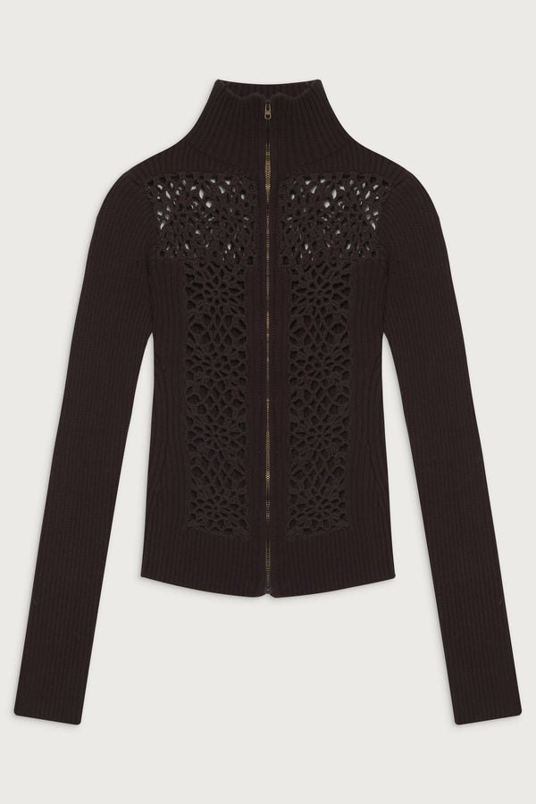 Frankies Bikinis Heaven Ribbed Cloud Knit Sweater Bourbon