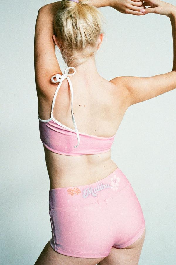 Frankies Bikinis Holiday Terry One Shoulder Bikini Top Malibu High