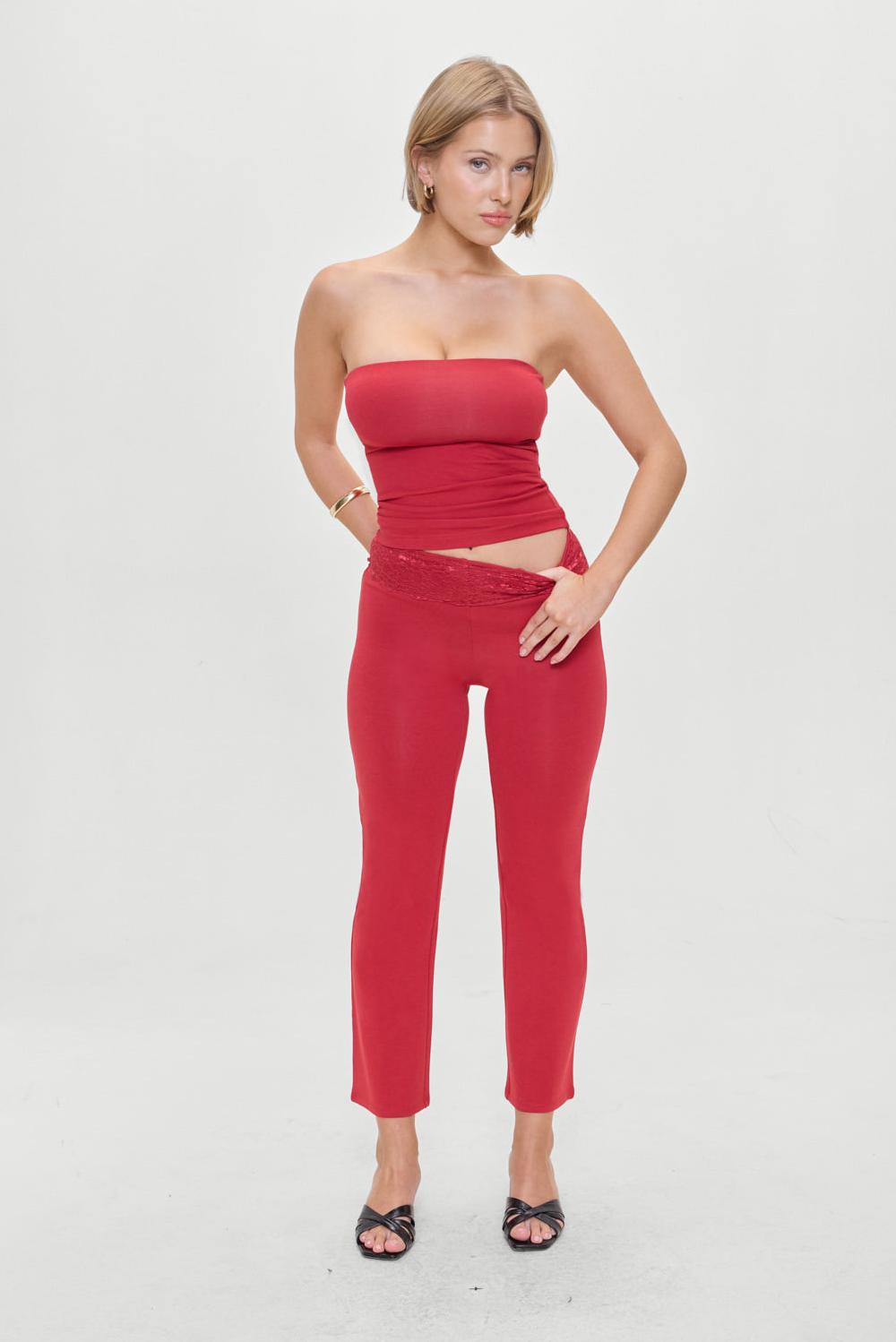 frankies bikinis Holloway Low Rise Capri Pants Pepper