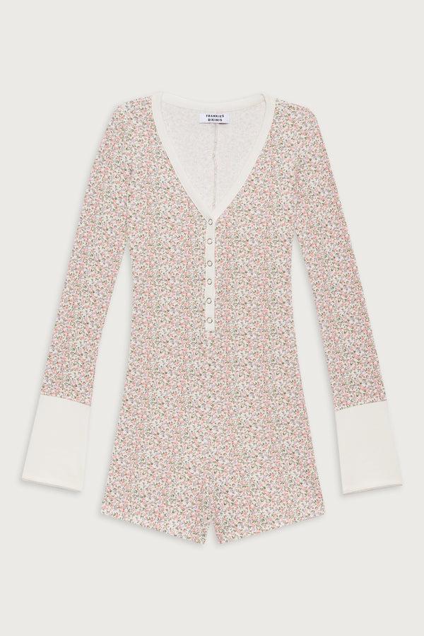 Frankies Bikinis James Waffle Long Sleeve Romper Baby Blanket