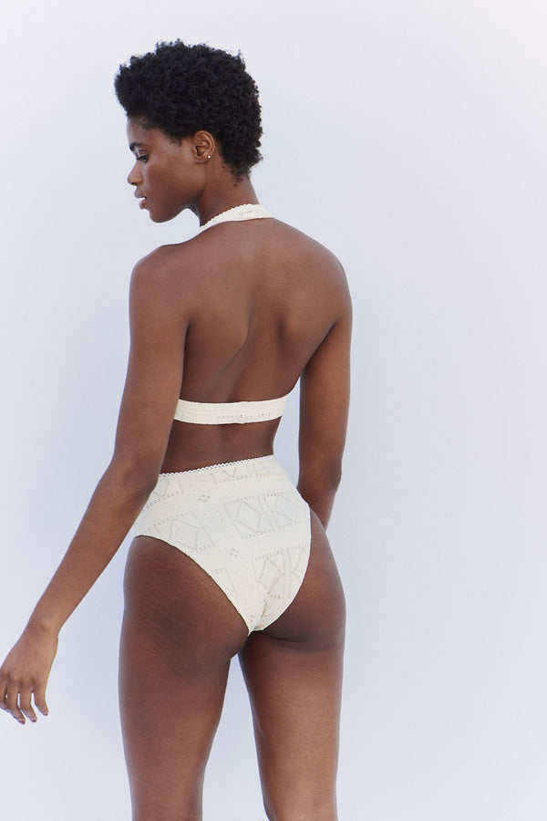 Frankies Bikinis Jenna High Waist Bikini Bottom Angel Dust