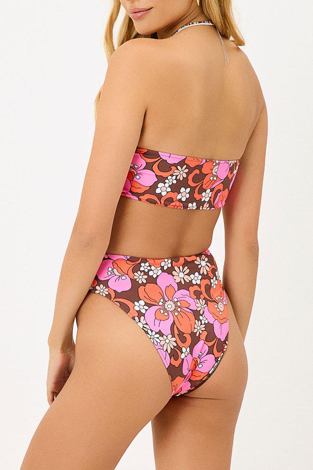 frankies bikinis Jenna High Waist Floral Bikini Bottom Tropics