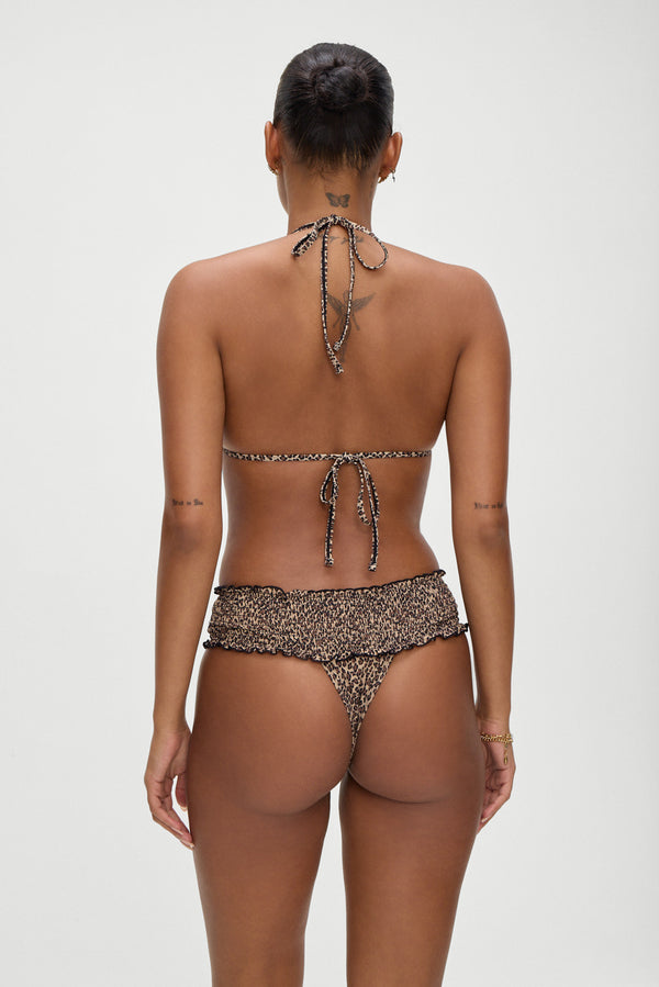 Frankies Bikinis Jessup Halter Bikini Top Baby Leopard