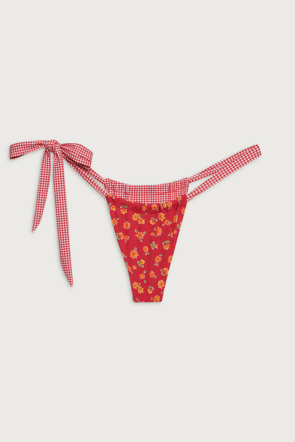 Frankies Bikinis Kealy Reversible Cheeky Bikini Bottom Summer Flower