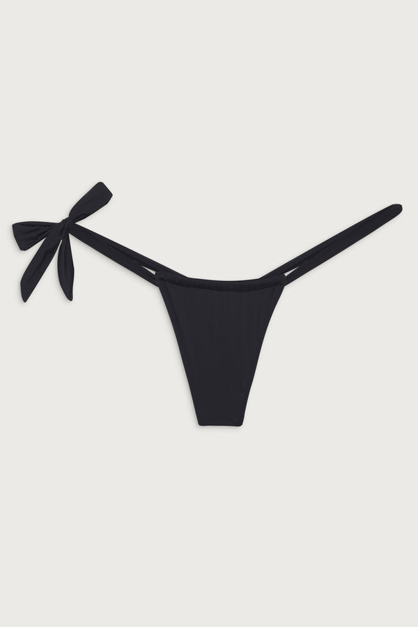 Frankies Bikinis Kealy Tie Side Cheeky Bikini Bottom Black