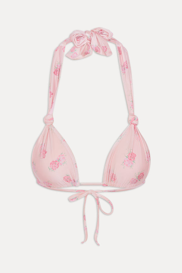 Frankies Bikinis Kealy Triangle Halter Bikini Top Fresh Rose