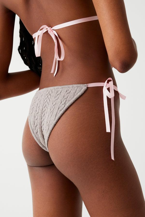 Frankies Bikinis Kieran Cable Cloud Knit Brief Dark Pearl