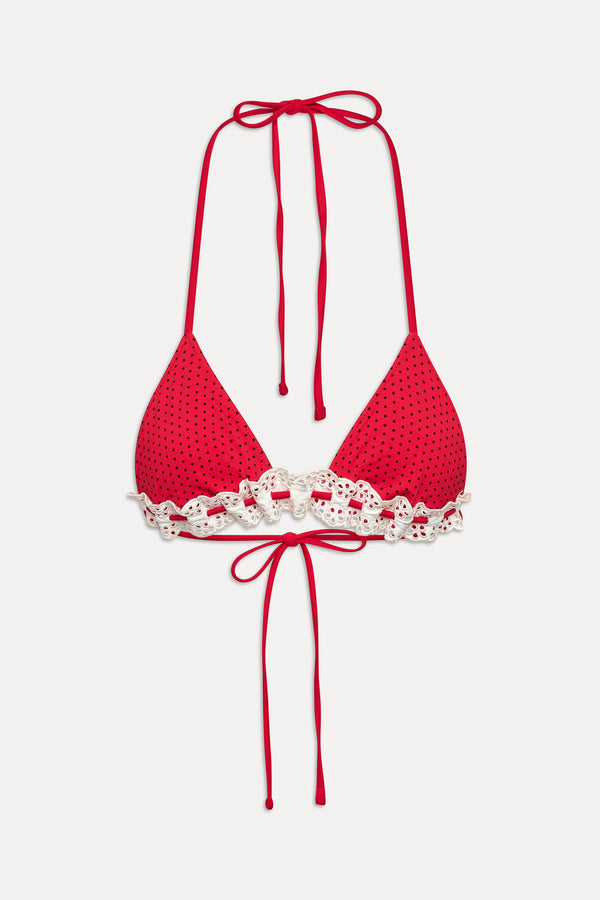 Frankies Bikinis Lana Skimpy Triangle Bikini Top Spice Dot