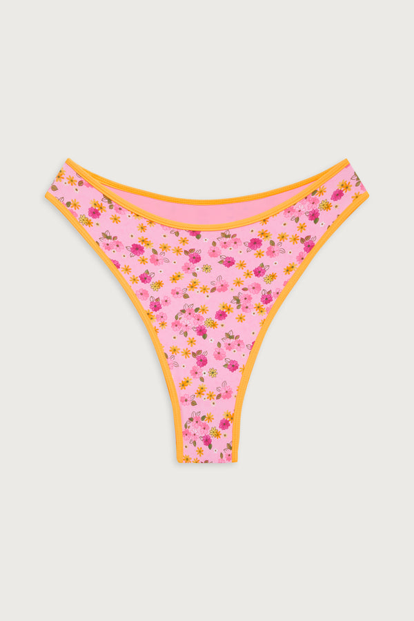 Frankies Bikinis Laura High Waist Cheeky Bikini Bottom Queen's Bath
