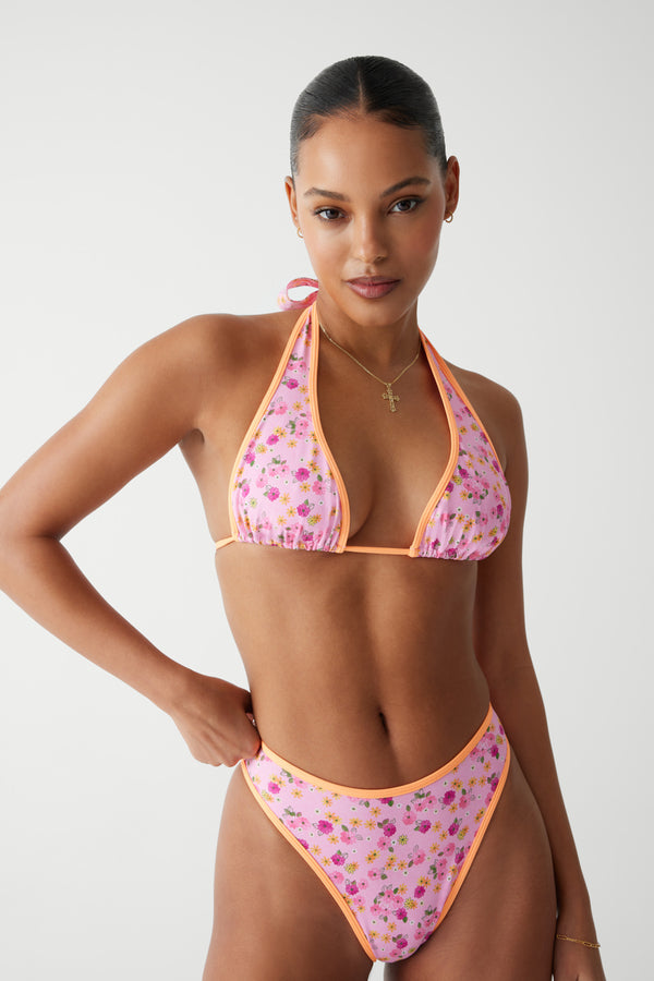 Frankies Bikinis Laura High Waist Cheeky Bikini Bottom Queen's Bath