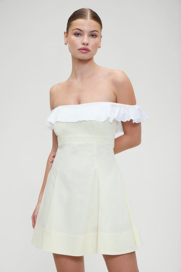 Frankies Bikinis Lilah Striped Mini Dress Daisy Stripe