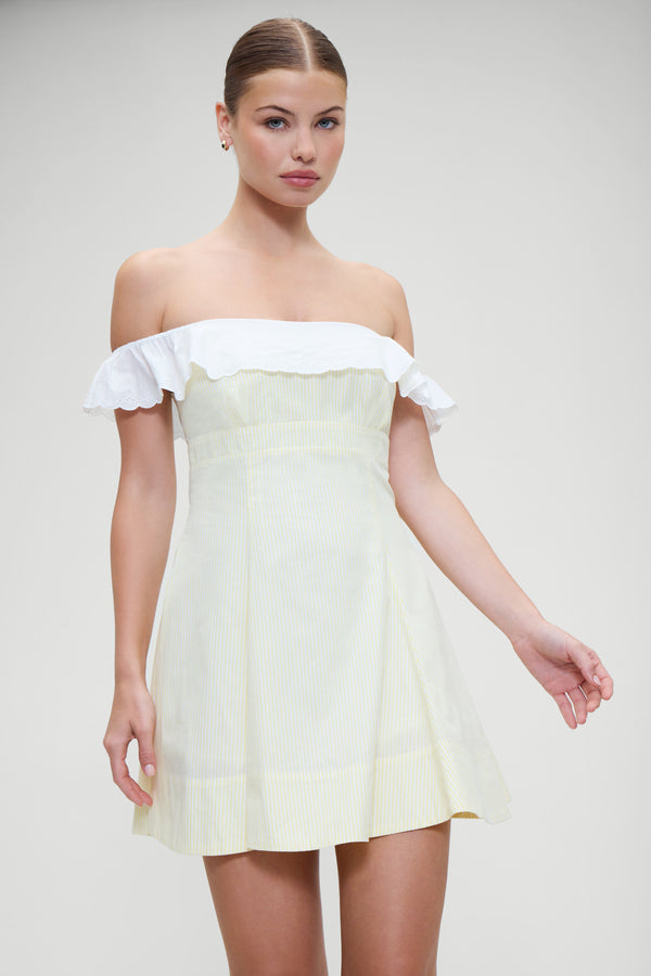 Frankies Bikinis Lilah Striped Mini Dress Daisy Stripe