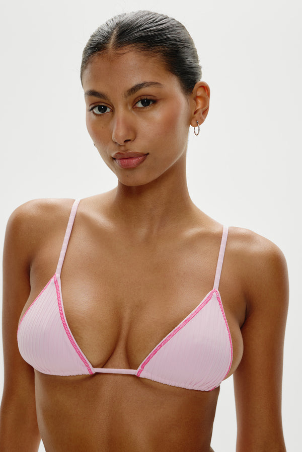 Frankies Bikinis Lumia Triangle Bikini Top Strawberries & Cream