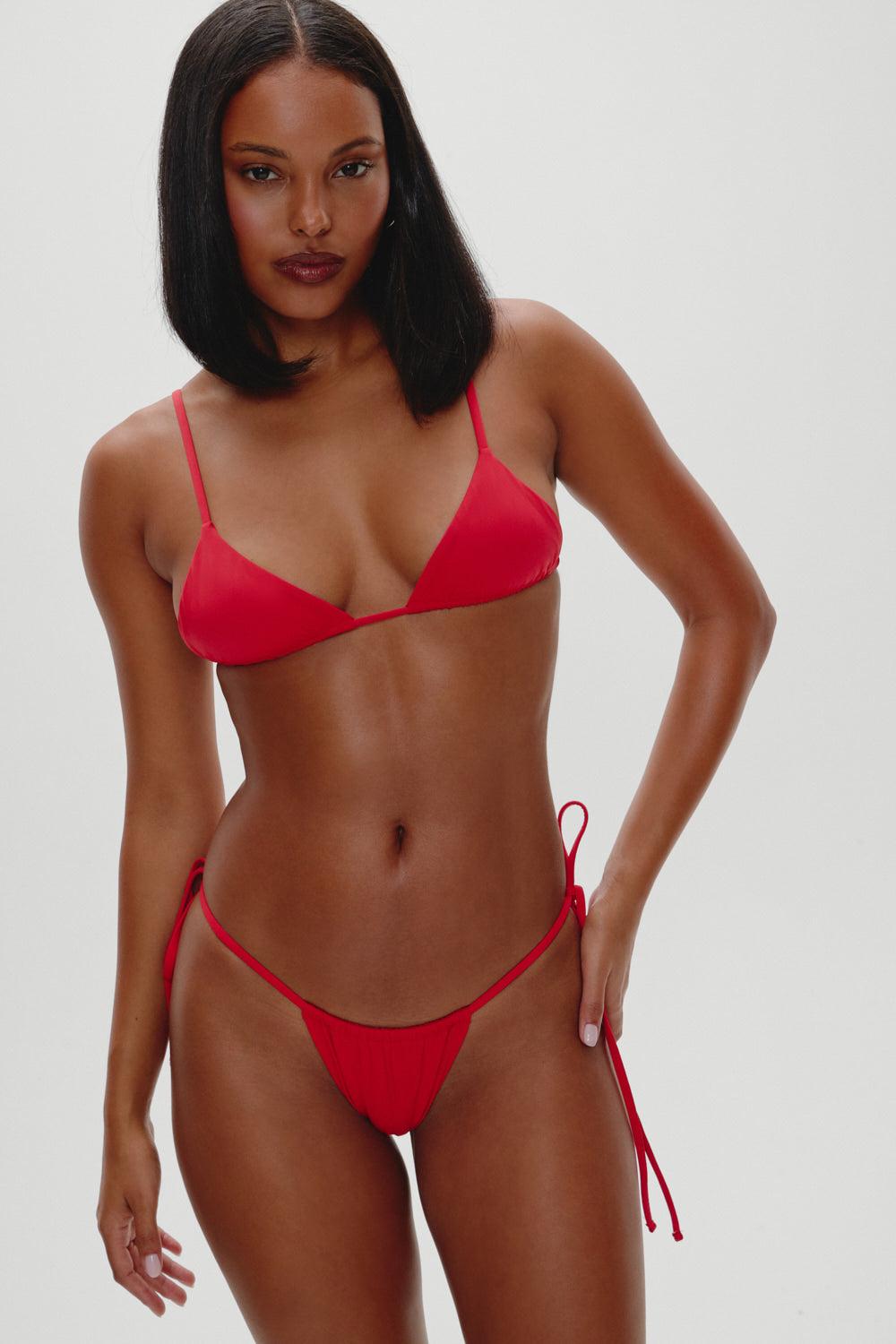 frankies bikinis Lumia Triangle Bikini Top True Red