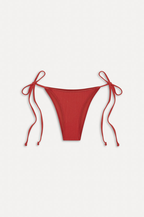 Frankies Bikinis Mackenzie Cheeky String Bikini Bottom Cherry