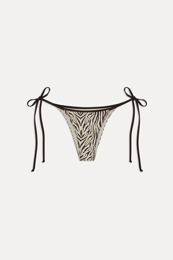 Frankies Bikinis Mackenzie Skimpy String Bikini Bottom Zebra