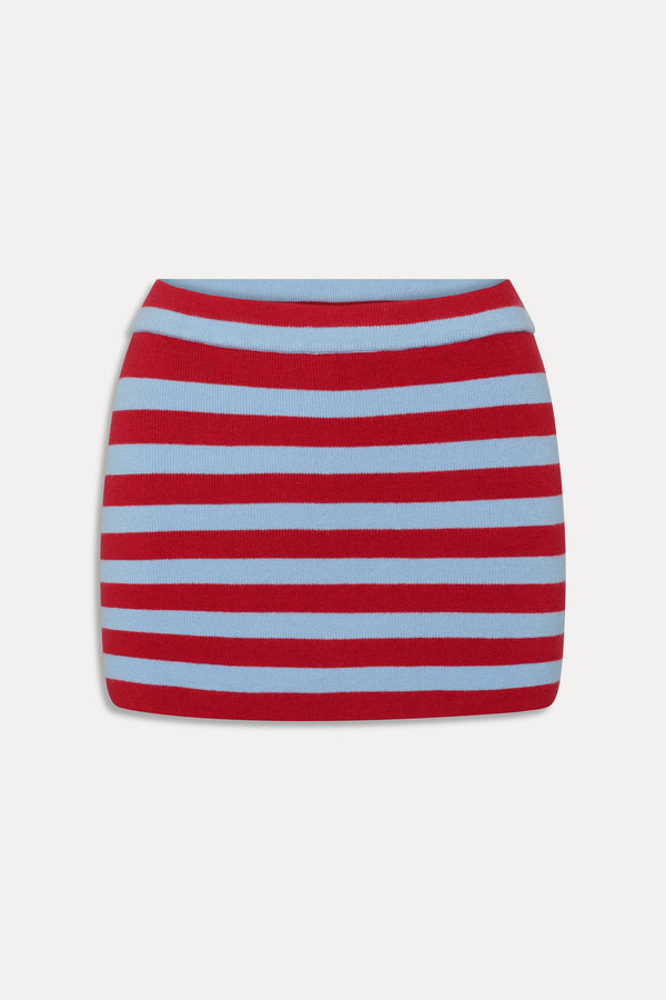 Frankies Bikinis Marialla Knit Mini Skort Blue Raspberry