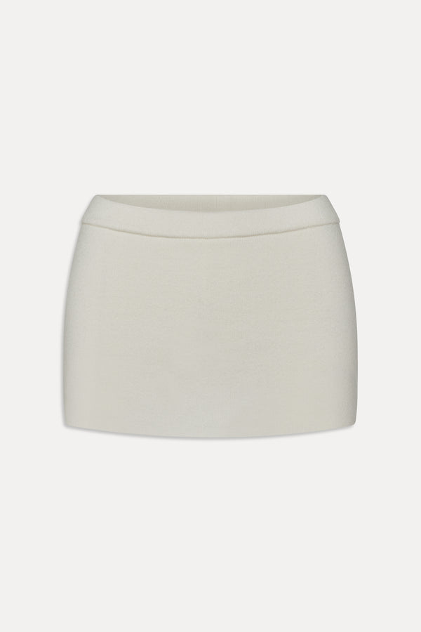 Frankies Bikinis Marialla Knit Mini Skort Soft Vanilla