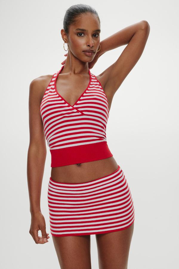 Frankies Bikinis Marialla Knit Mini Skort South Hampton Stripe