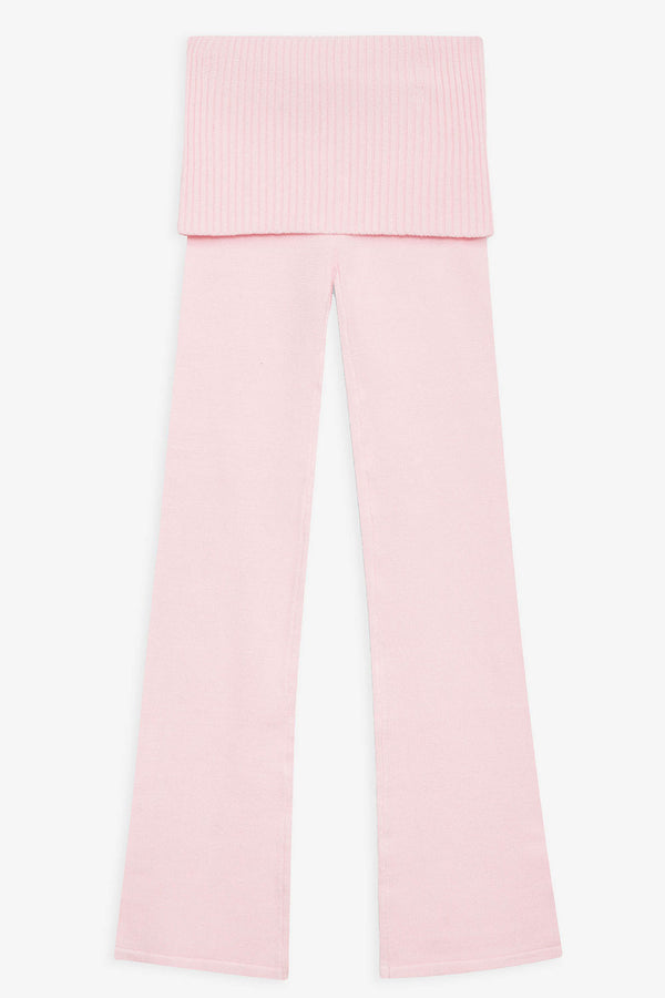 Frankies Bikinis Mason Cloud Knit Flare Pant Rose Quartz