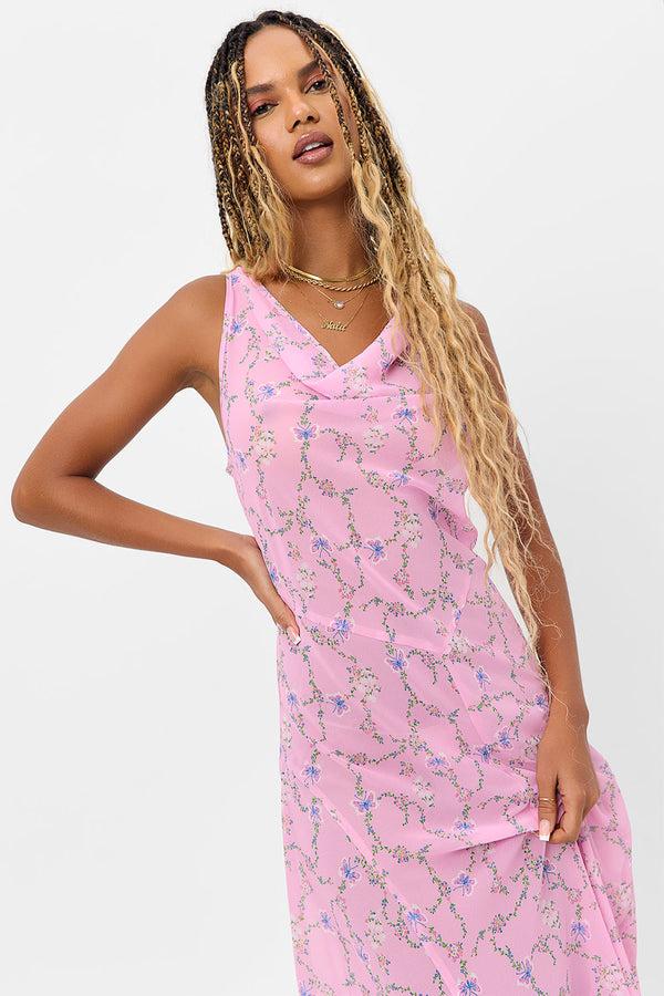 Frankies Bikinis Molly Floral Chiffon Dress Fairytale