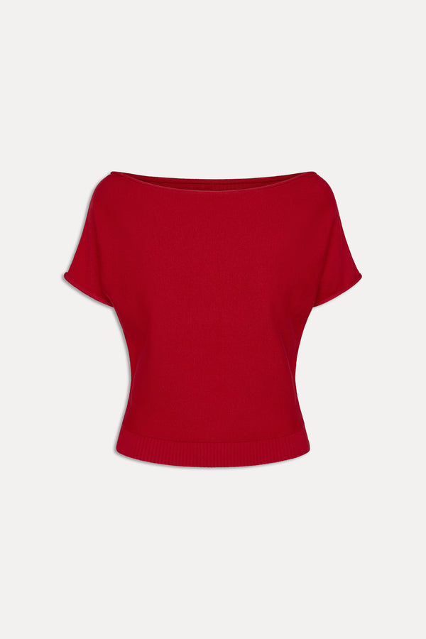 Frankies Bikinis Montecito Boat Neck Knit Shirt Heartstrings