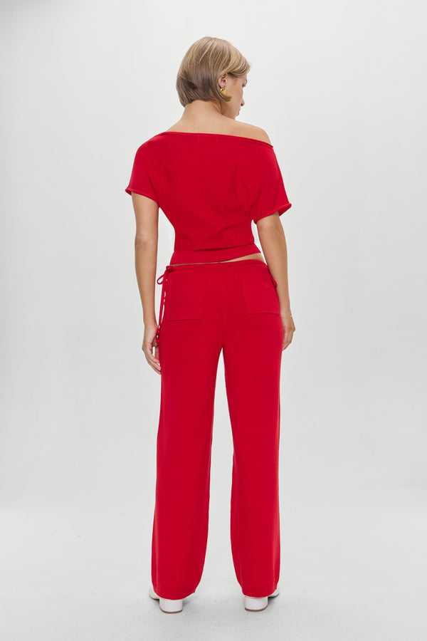 Frankies Bikinis Montecito Boat Neck Knit Shirt Heartstrings