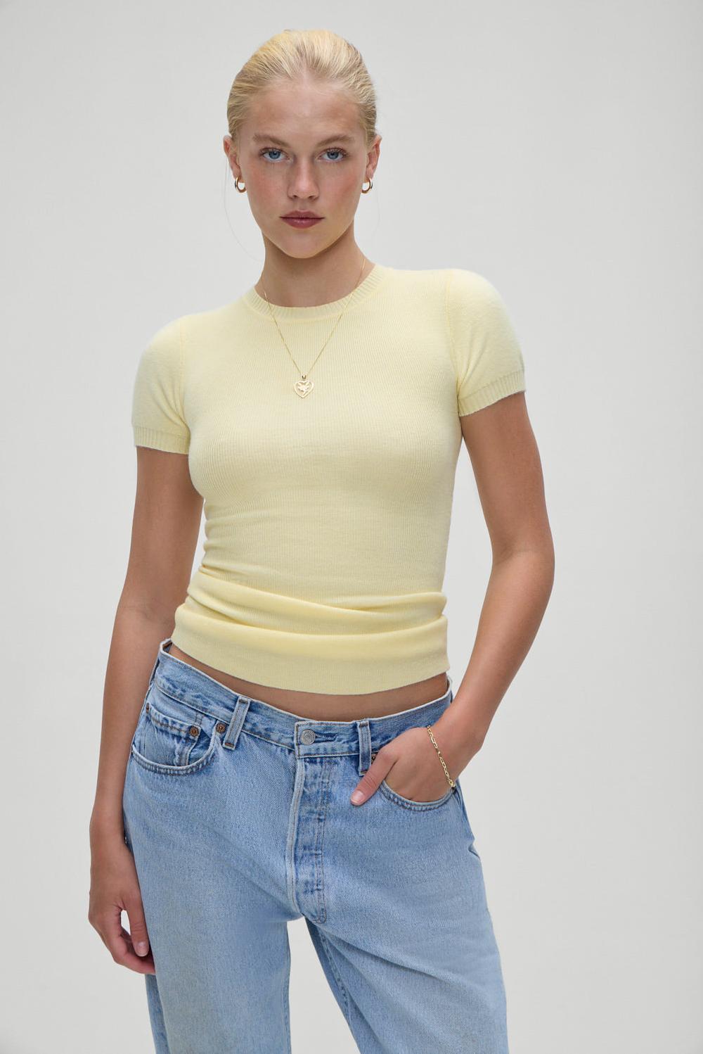 frankies bikinis Mulholland Knit Sweater Vanilla Sugar