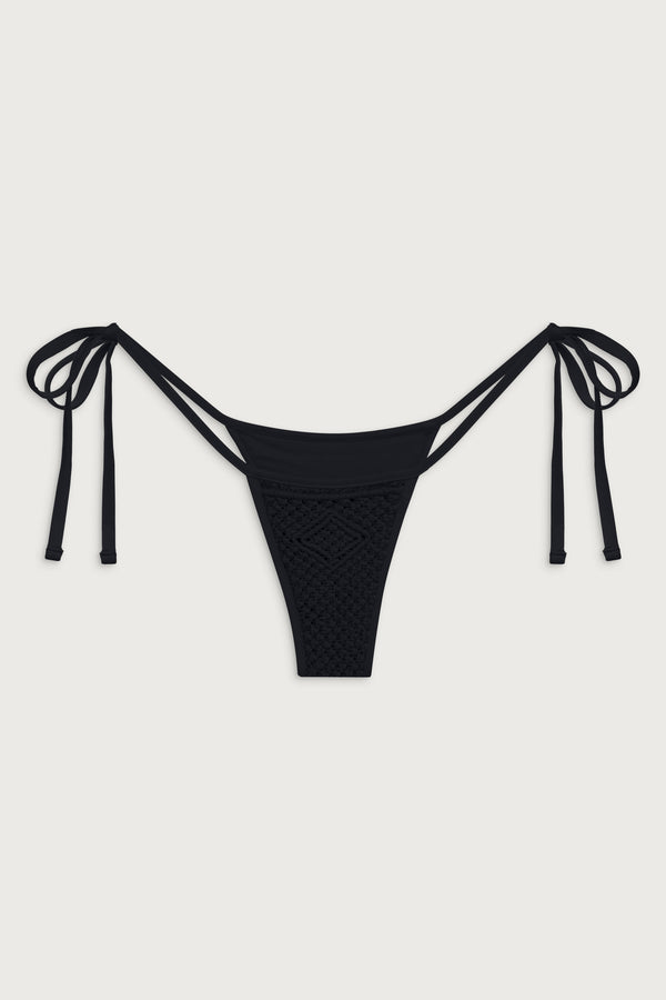 Frankies Bikinis Naia Tie Side Skimpy Bikini Bottom Black