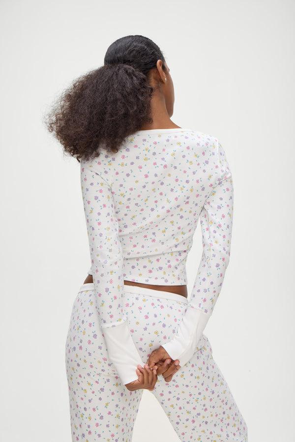 Frankies Bikinis Nate Long Sleeve Thermal Shirt Picnic Blanket