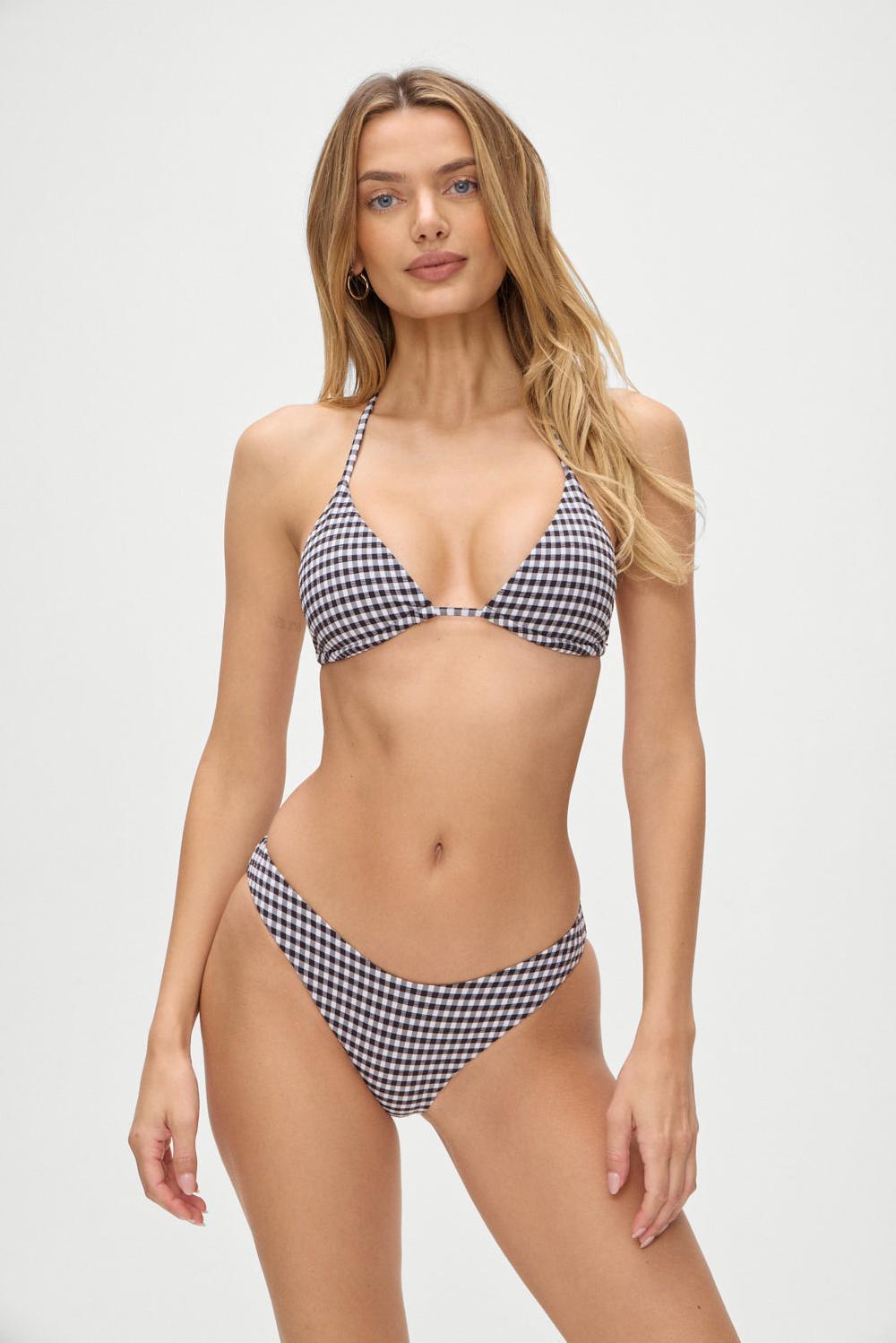 frankies bikinis Nick Skimpy Triangle Bikini Top Blackberry Gingham