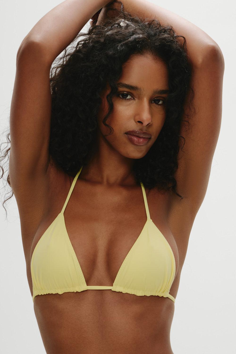 frankies bikinis Nick Skimpy Triangle Bikini Top Yellow Iris