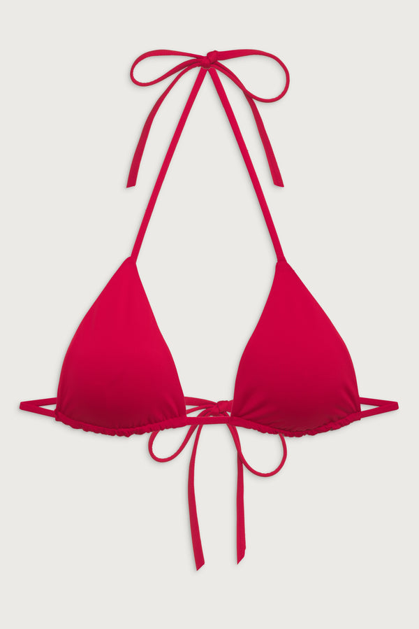 Frankies Bikinis Nick String Triangle Bikini Top True Red