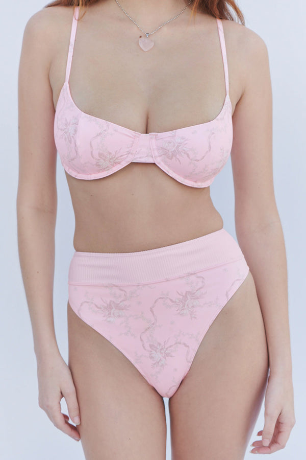 Frankies Bikinis Pam Floral Underwire Bikini Top Aurora