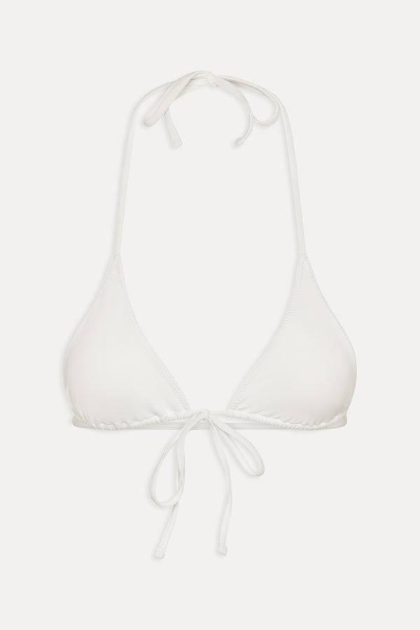 Frankies Bikinis Paradise Halter Bikini Top Optic White