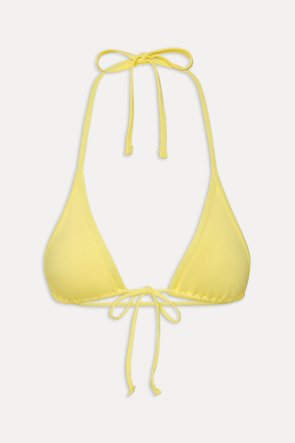 Frankies Bikinis Paradise Micro Halter Bikini Top Yellow Iris