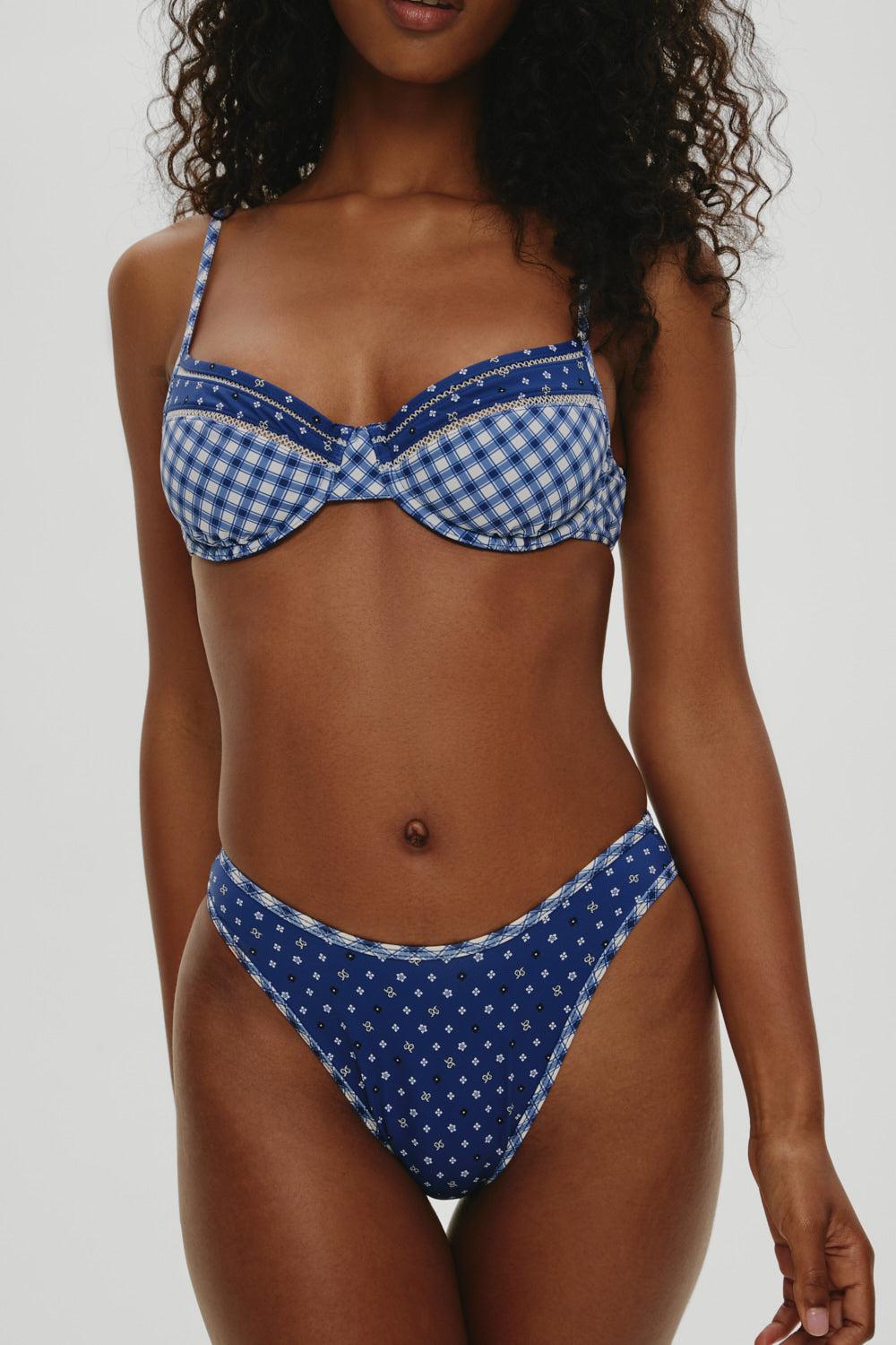 frankies bikinis Presley High Waisted Bikini Bottom Starry Night