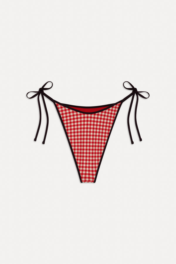 Frankies Bikinis Romeo Cheeky String Bikini Bottom Cherry Picnic