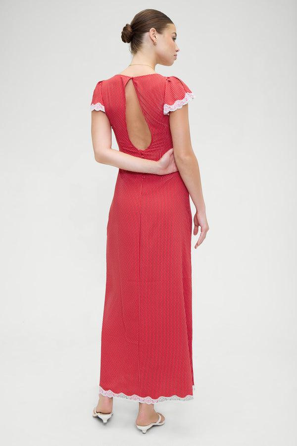 Frankies Bikinis Rosalyn Polka Dot Maxi Dress Ladybug