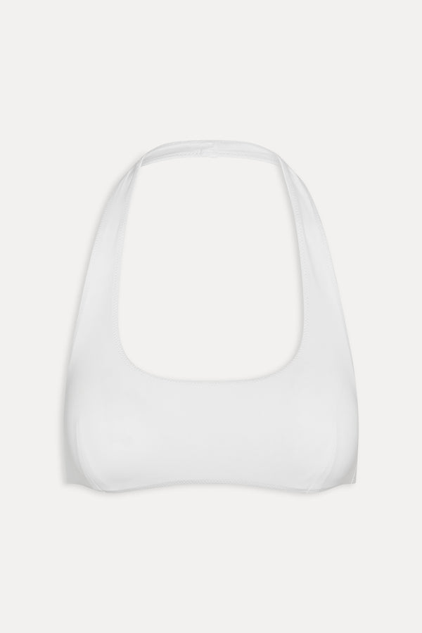 Frankies Bikinis Skyler Halter Bikini Top Optic White