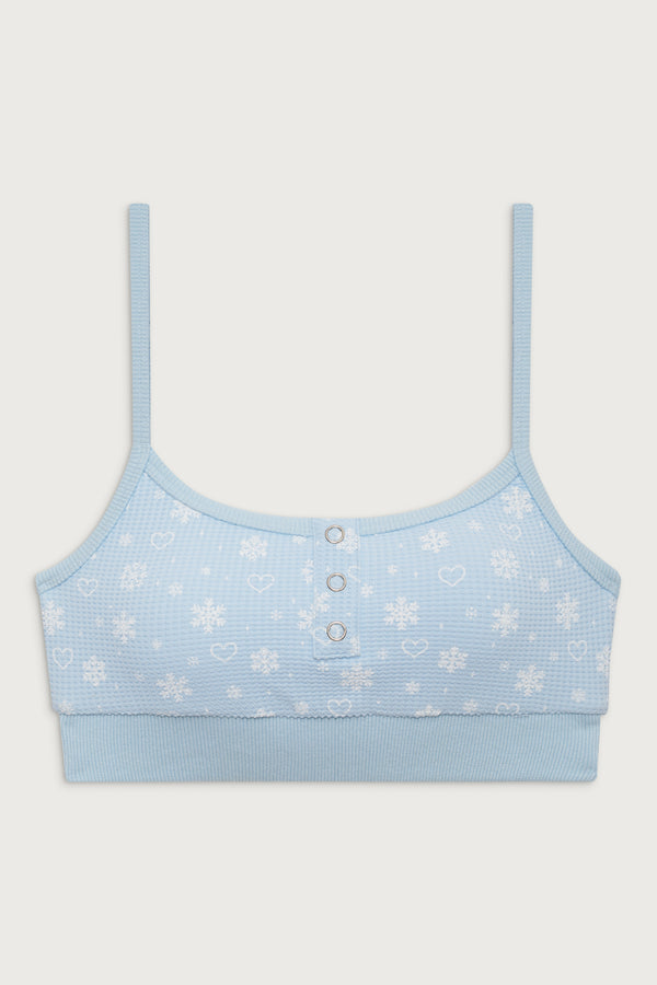 Frankies Bikinis Sugar Waffle Bralette Top Flurries