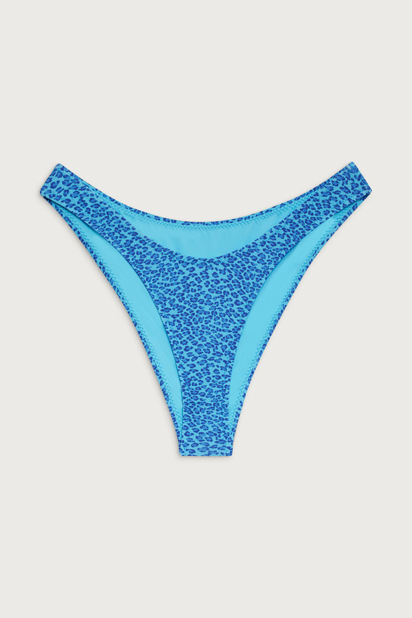 Frankies Bikinis Suki Classic Bikini Bottom Cobalt Cheetah