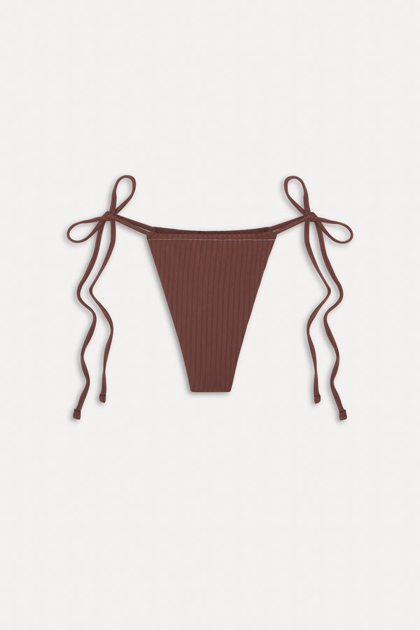 Frankies Bikinis Tia Skimpy String Bikini Bottom Brown Sugar