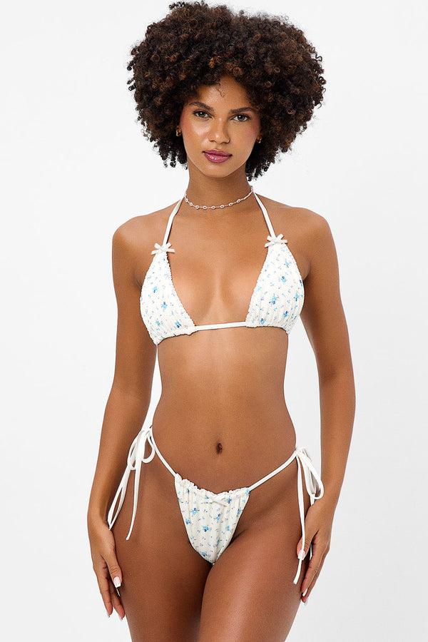 Frankies Bikinis Tia Waffle String Bikini Bottom Night Lily